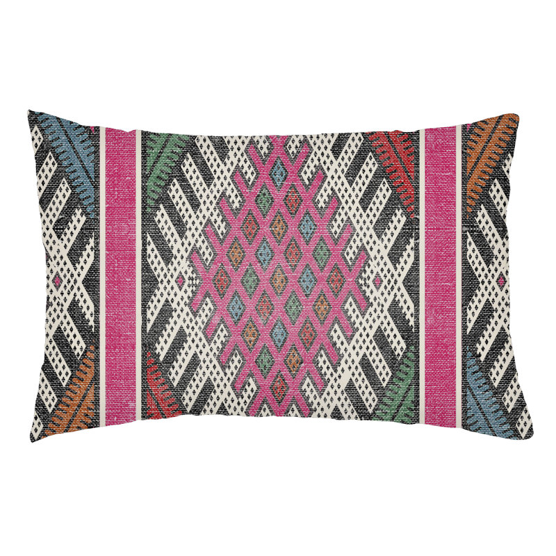Lolita Pratt Indoor/Outdoor Lumbar Pillow, Hot Pink