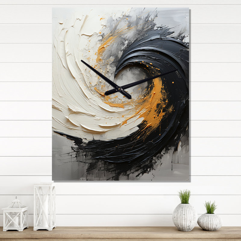 Isaaq - Horloge murale moderne abstraite, H 28 po x l 12 po x P 1 po
