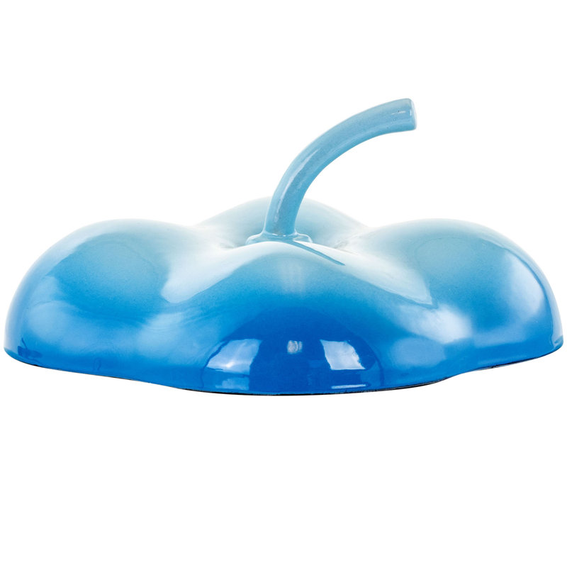 Cocotte de poivron fantaisie en fonte avec couvercle méga chef 3 qt, Bleu