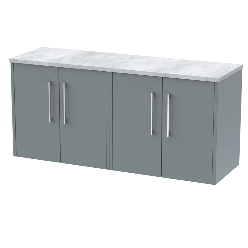Juno 120.5cm Double Bathroom Vanity Base Only, Coastal Grey