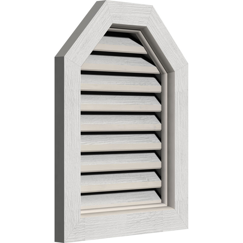 Évent de pignon octogonal mural en bois, H 35 po x l 29 po (OB : H 30 po x l 24 po)