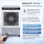 Ventilateur portatif à évaporation avec télécommande, minuterie 2/4 / 8H, 3 vitesses, modes à double brume, réservoir de 1 600 ml, oscillation à 60 degrés, veilleuse pour chambre à coucher, bureau, dortoir
