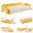 12PCS Fold Out Kids Couch Modular Kids Couch For Playroom In Yellow-841154791