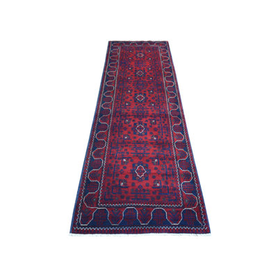 2'8" x 9'0" New Hand Knotted Red Wool Runner Oriental Rug - MOA10272017