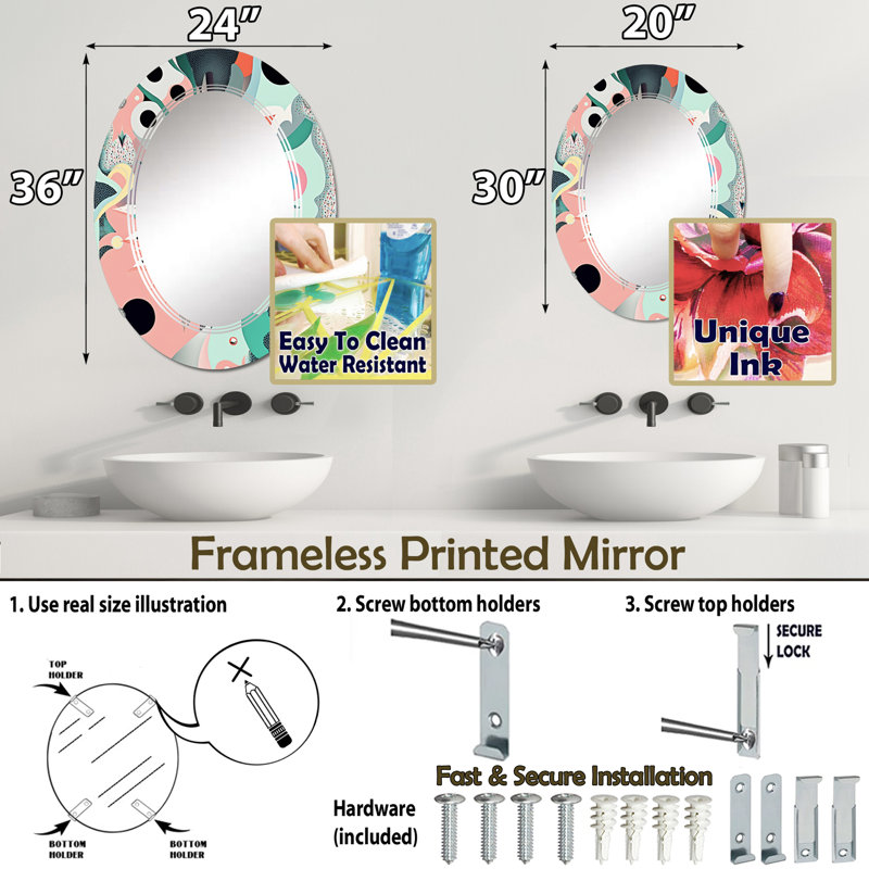 Miroir mural Blythen, 36 po x 24 po