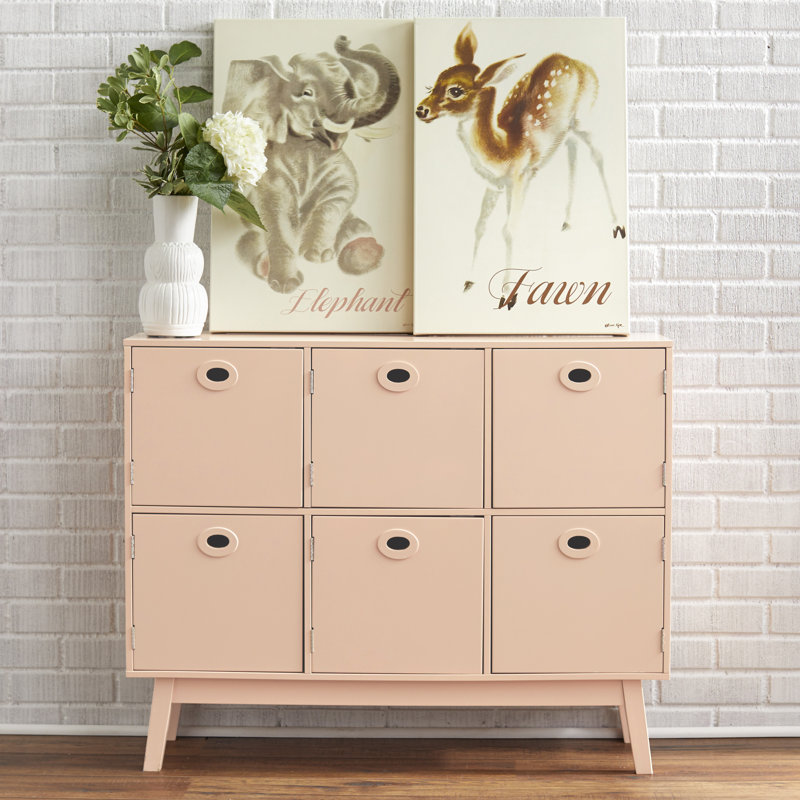 Armoire décorative à 6 portes Decimo, Rose