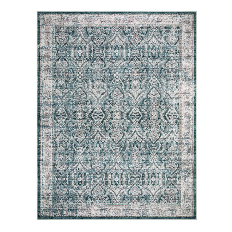 Govan Ultra-Thin Washable Area Rug Stain Resistant Rugs for Living Room Bedroom, Distressed Vintage Rug