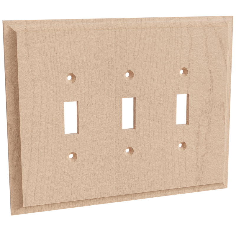 No Subject 3 - Gang Standard Wall Plate, Hard Maple