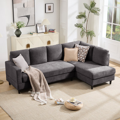 95" Upholstered L Shaped Sofa Modern Sectional