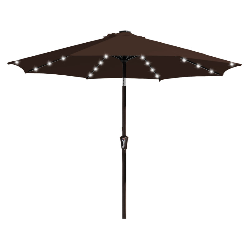 Parasol de marché avec manivelle Beka, Brun, H 91,2 po x l 108 po x P 108 po