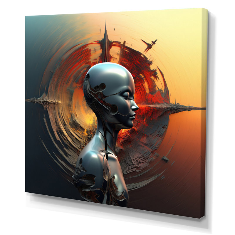 A.I. «Robot Dreams Of Singularity» sur impression sur toile, Toile tendue, 36" H x 36" W