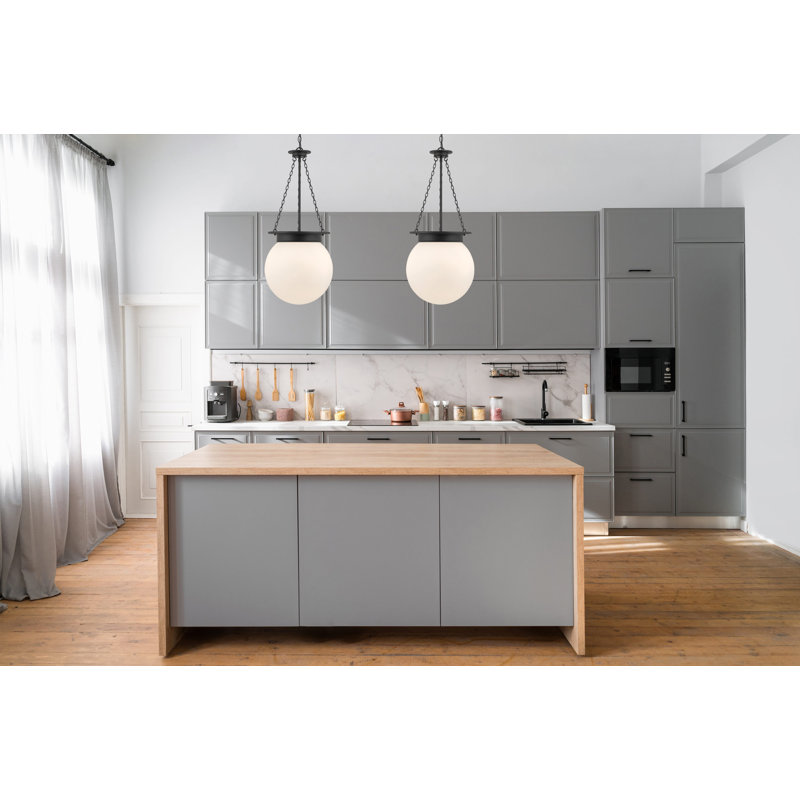 Luminaire sphère suspendu 3 lumières Chachi, Noir mat