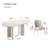 Oval Dining Table Set with 4 Chairs, White & Beige, Dining Room-544615447