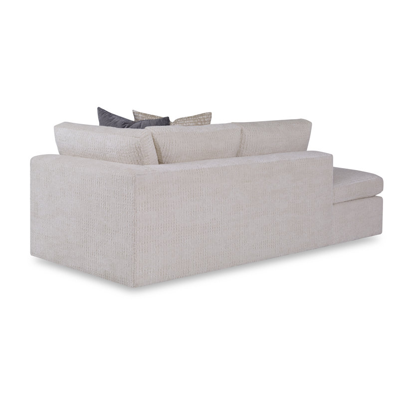 Retreat Upholstered Sectional, Sisal Charcoal, Left Hand Facing