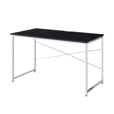 47" Black and Silver Writing Desk