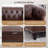 63" Chesterfield PU Leather Sleeper Sofa with Tufted Rolled Arms & Nailhead Trim-1508240751