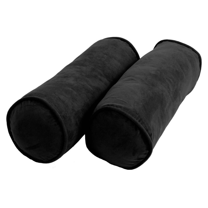 Microsuede Reversible Throw Pillow, Black