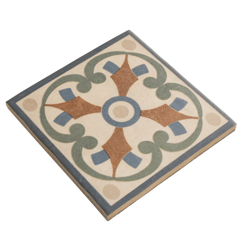 Terralis 6 X 6 In. Matte Terracotta Blue, Green Porcelain Square Wall And Floor Tile (4.65 Sq Ft/Case) - 19 Pack