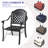Patio Furniture - 5 Cast Aluminum With Cushions, Black, Stackable, Round Table, Relaxing Chair Option Outdoor  5  Cushions , Seats 4, All-Weather, Setup