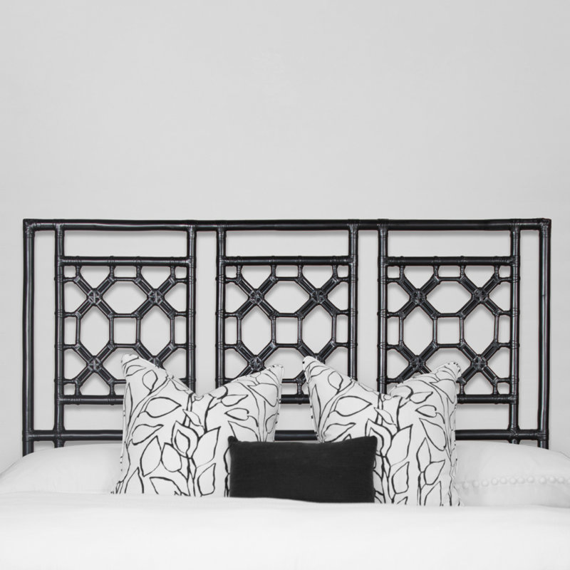 Rattan Open-Frame Headboard, Queen, Black