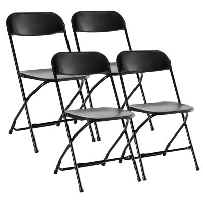 Ensemble de 4 chaises pliantes, chaises de fête portables, chaises pliantes en plastique, sièges commerciaux empilables