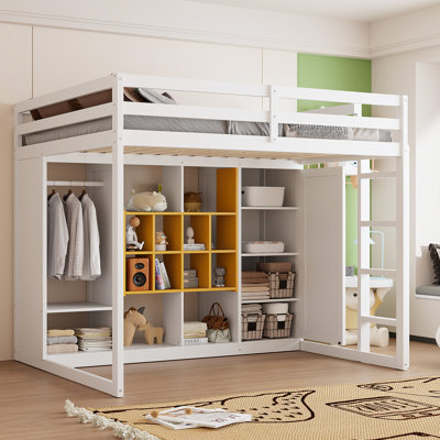 Loft Bed With Wardrobe And Shelves