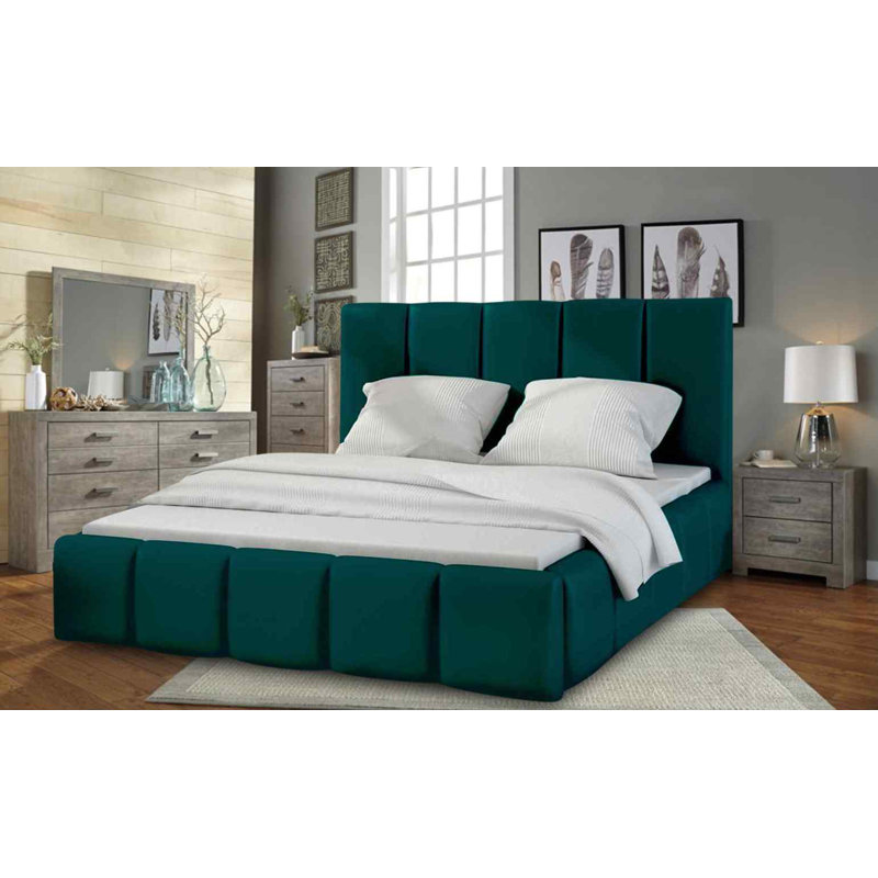 Upholstered Bed, Single (3'), Green