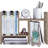 Desktop Organizer Office Storage Rack Adjustable Wood Display Shelf - Free Style Double H Display - Grey Oak