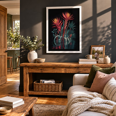 Neon Bloom Botanical - Framed Print