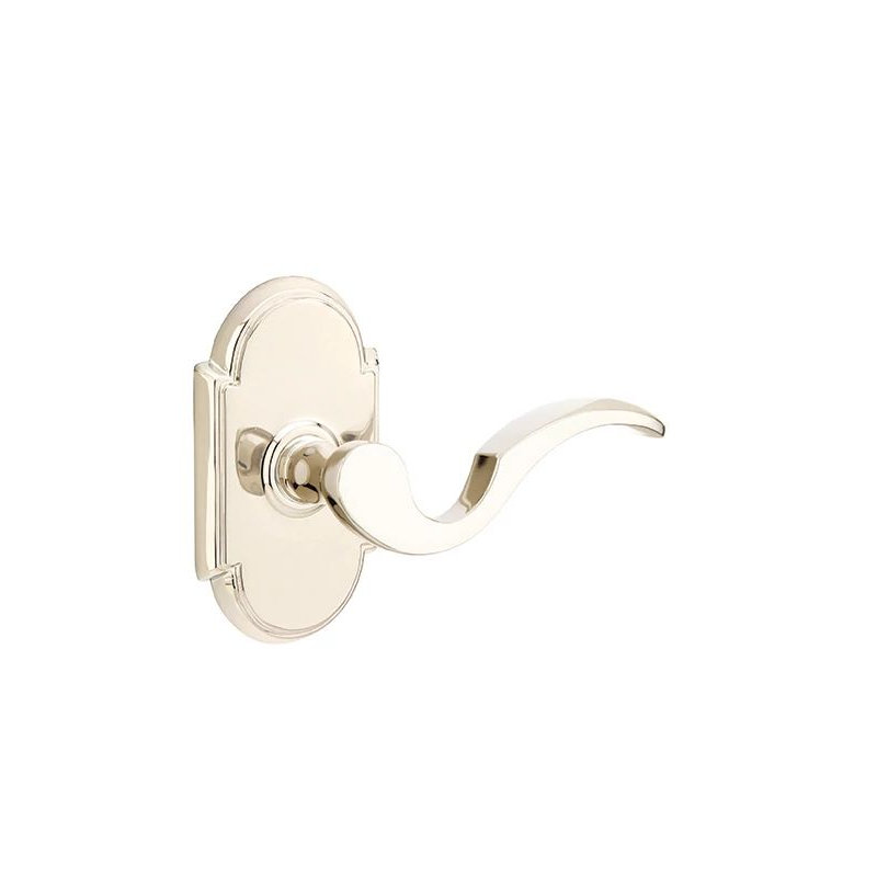Passage Door Lever, Left, Polished Nickel