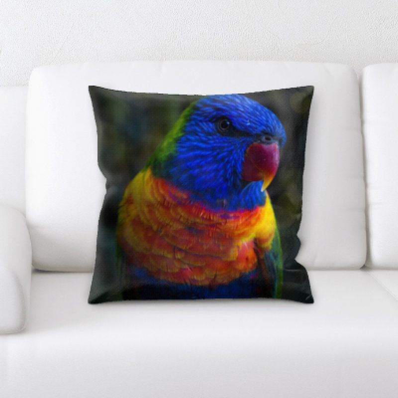 Coussin décoratif perroquet coloré Wirth