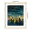 «Teal and Tan 2» par Bilge Paksoylu, impression sur bois encadrée-1298791142