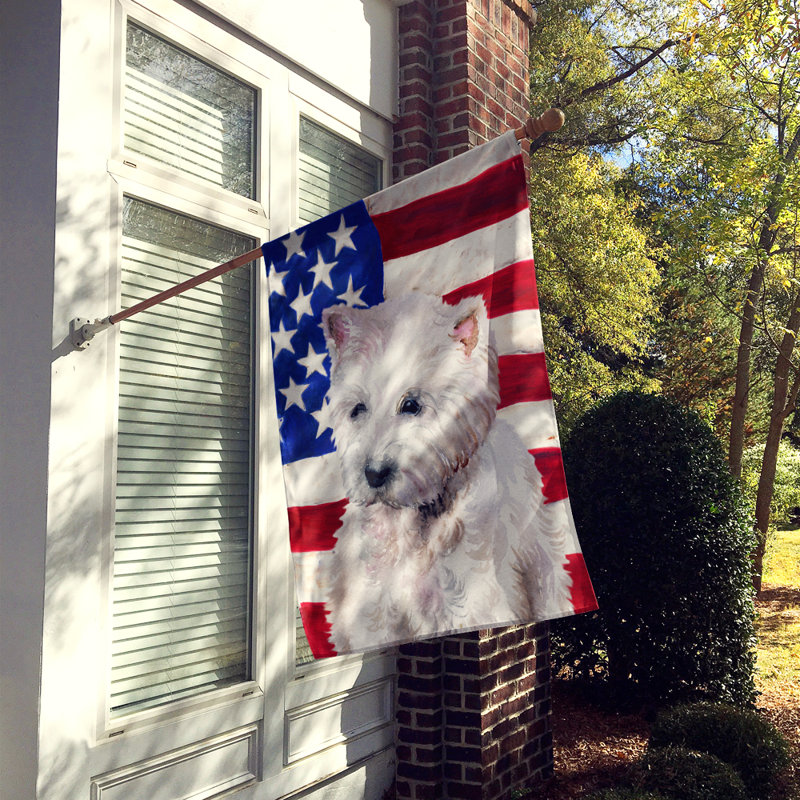Drapeau de maison en polyester à 2 côtés Shahnur, Westie gris