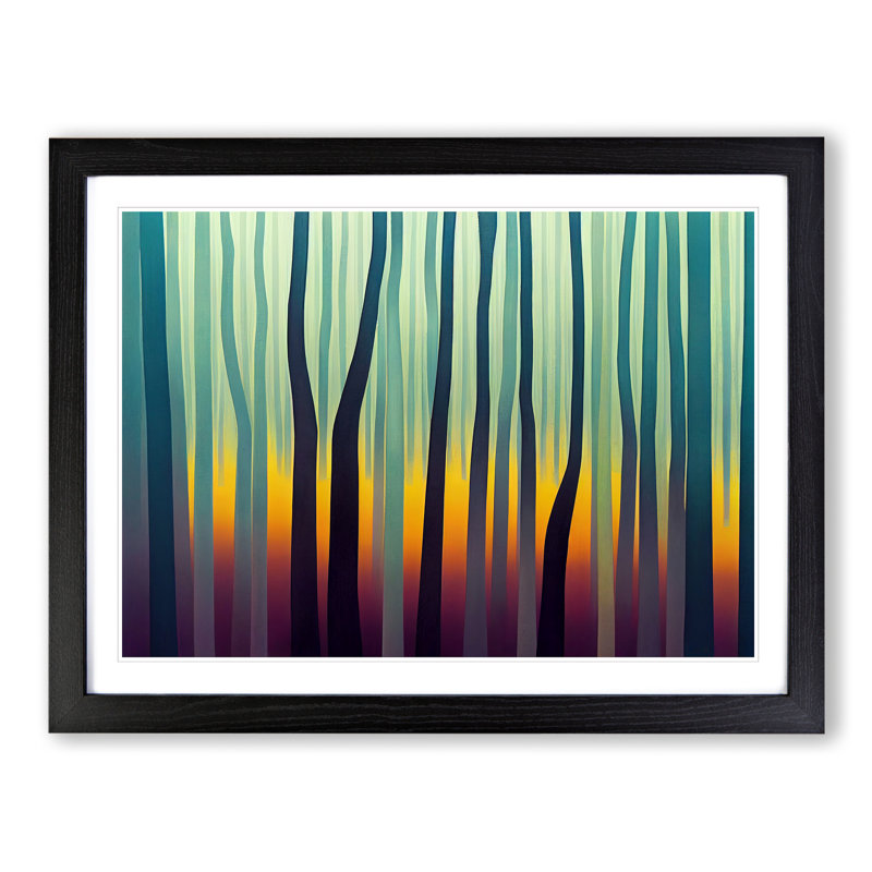 Mind Blowing Abstract Forest - Single Picture Frame Painting, Black, 46cm H x 64cm W x 2cm D