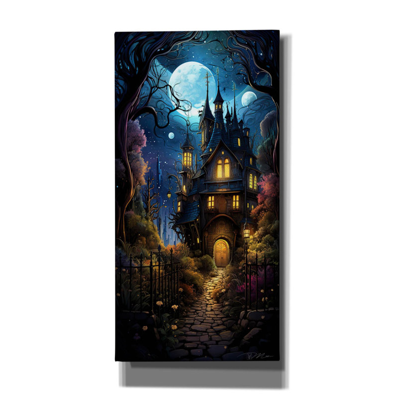Toile épique Graffiti «Enchanted Castle 2» par Momart, 12 po x 24 po, H 24 po x l 12 po x P 0,75 po