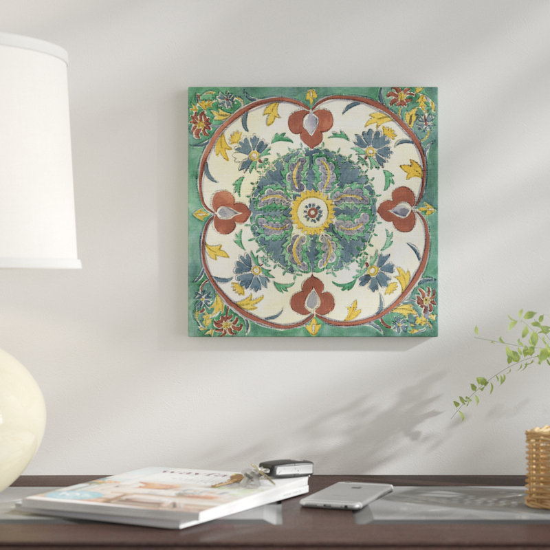Batik Rosette IV par Chariklia Zarris - impression sur toile tendue, H 18 po x l 18 po x P 1,5 po