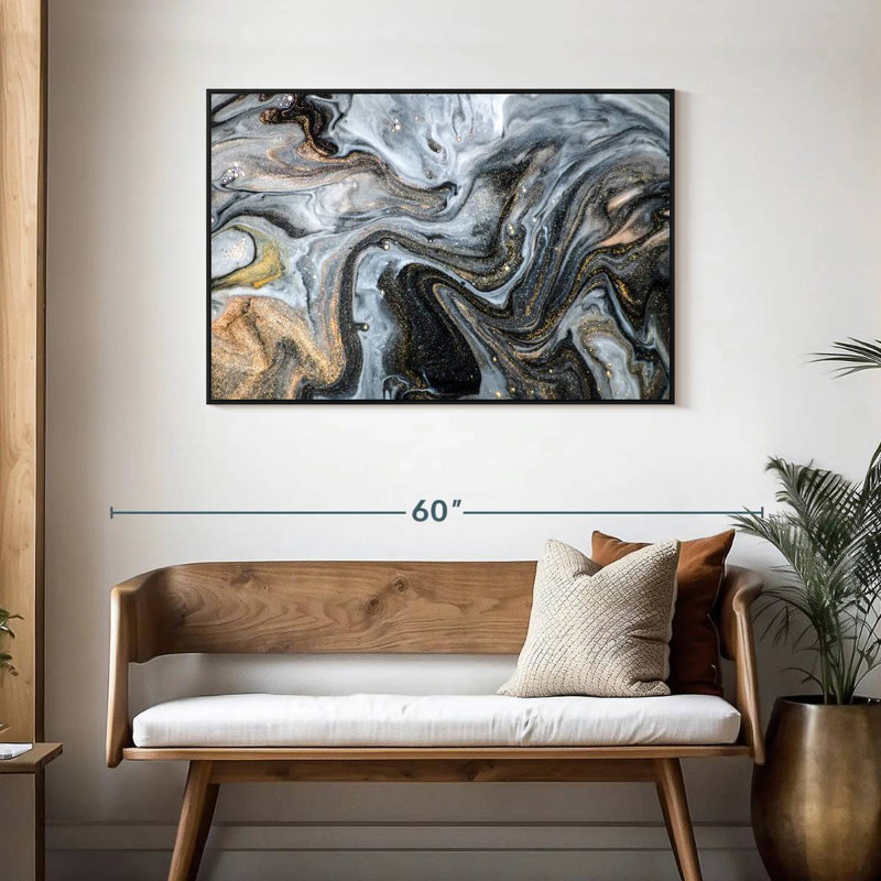 Arciniega Flow, Cadre flottant noir, 43 po x 29 po