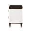 Table de chevet 2 tiroirs blanche et brune avec port USB