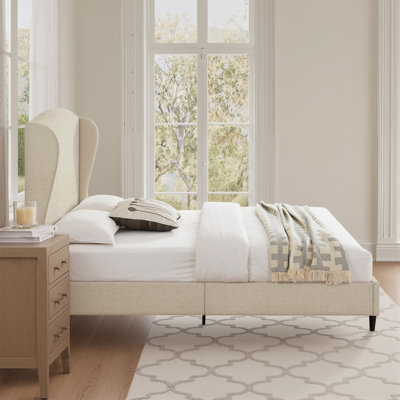 Mikala Wingback Platform Bed Frame