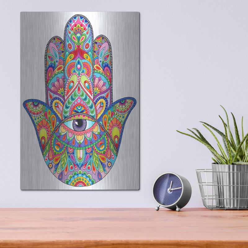Bungalow Rose «Hamsa Hand» par Hello Angel, art mural en métal, H 16 po x l 12 po
