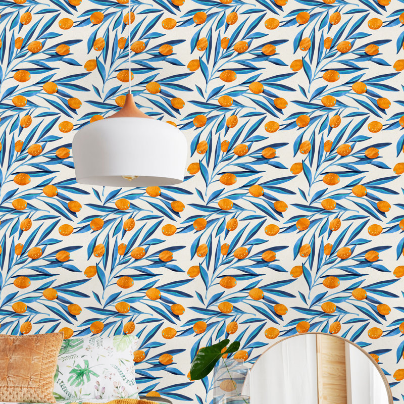 Rouleau de papier peint adhésif Piltzville Kumquat, L 16,67 po x l 25 po