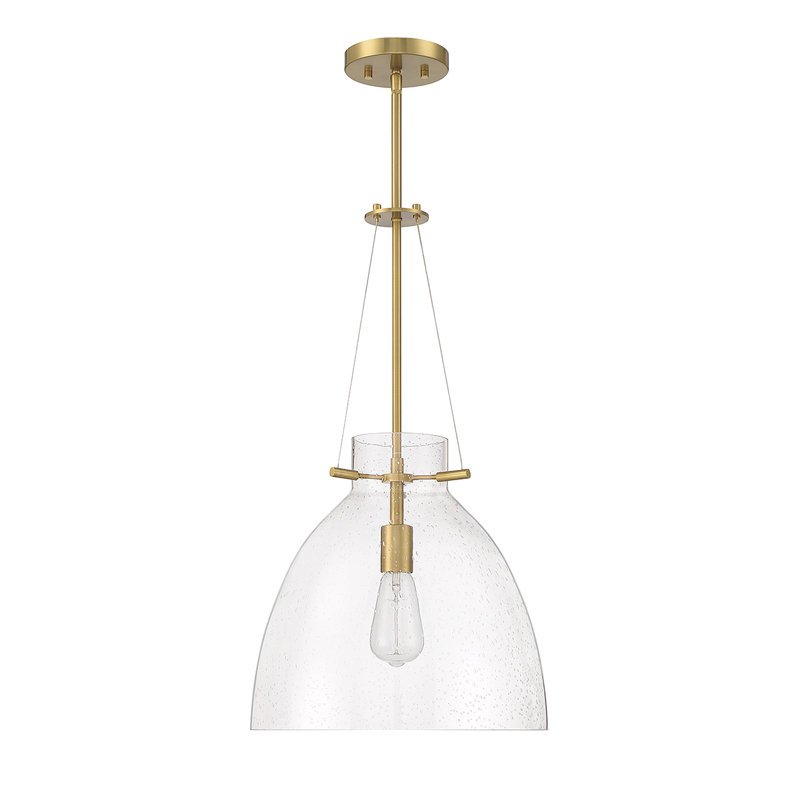 Luminaire suspendu en forme de cloche à 1 lumière Theda en brun, Brun
