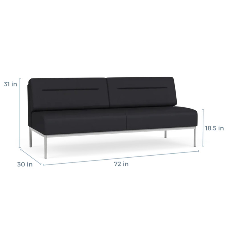 Canapé Darsey, Sans alimentation, Noir Patriot Plus, Argent argent