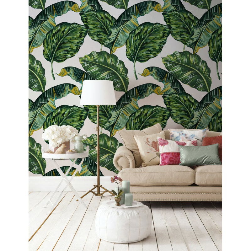 Papier peint amovible feuilles exotiques Banana Leaf, L 48,96 po x l 75 po