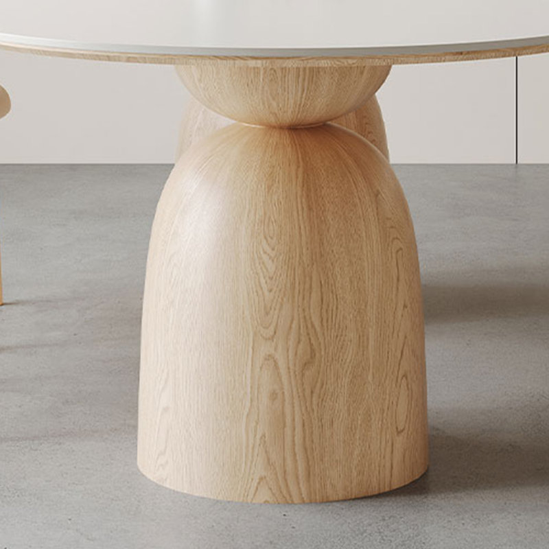 Table de salle à manger ovale en bois massif de style italien, H 29,5 po x L 70,8 po x l 35,4 po