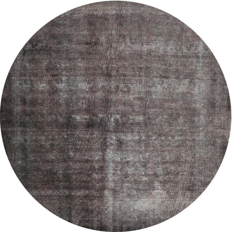 Tapis gris/brun zone contemporaine, Rond 5 pi