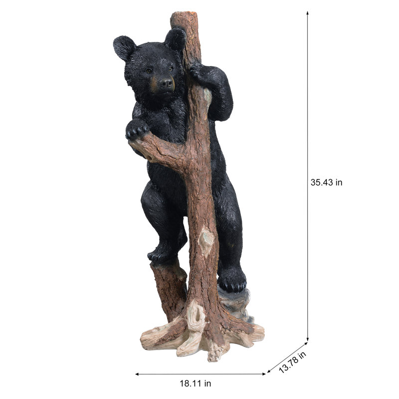 Climbing Black Bear Cub Statue