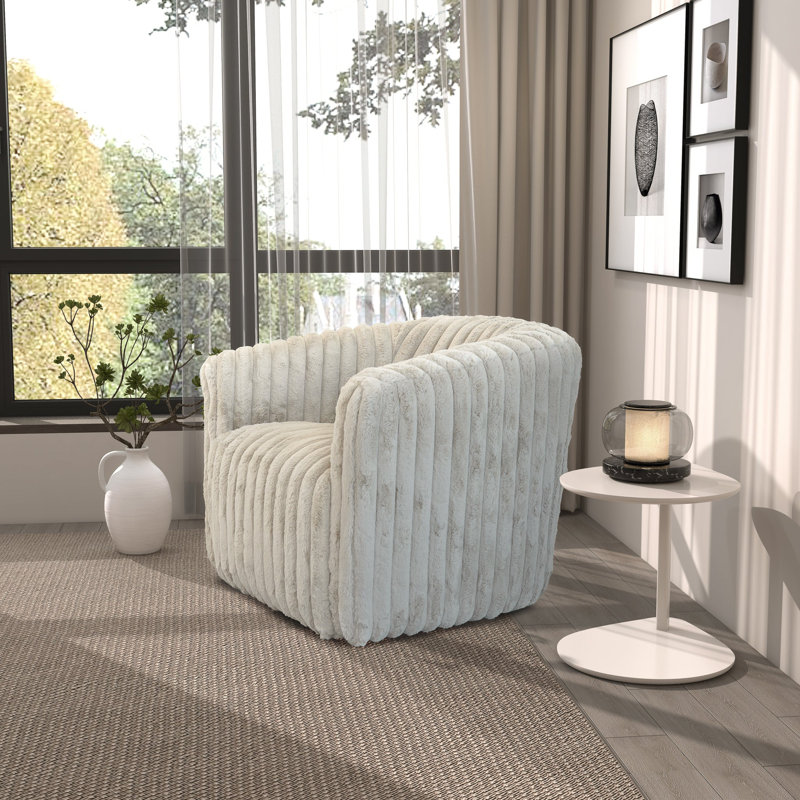 Chaise pivotante en tissu moelleux gris clair Mira, Gris clair