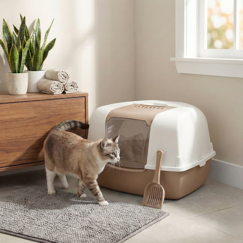 Plastic Litter Box, Mocca