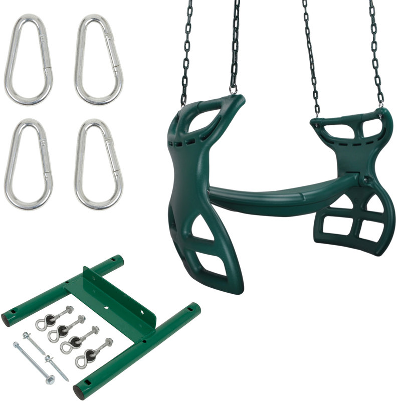 Fauteuil coulissant avec chaîne enduite, vert